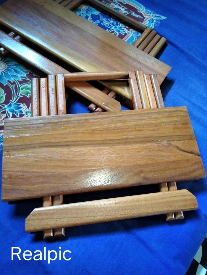Meja lipat/meja kayu anak/meja portabel/meja belajar/meja ngaji berbahan kayu Ulin Kalimantan Asli u