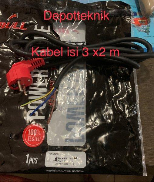 Original Kabel Mesin Power Tool Isi 3 x 2 M Full Tembaga Body Besar Bull bor profil pasah grenda gra