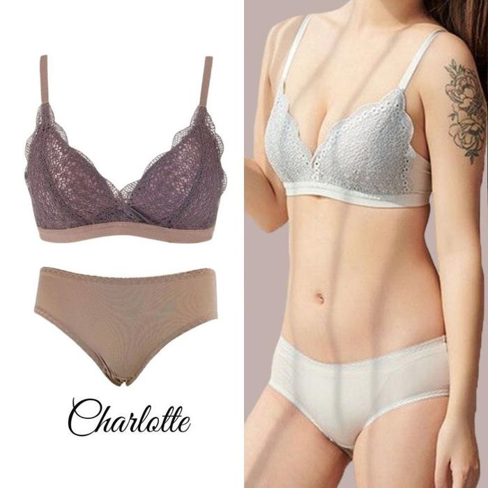 TERLARIS!!! BRA SET BH CD BRAA BHA WANITA REMAJA KOREA RENDA PUSH UP TANPA KAWAT SIZE 34 36 38 CUP A