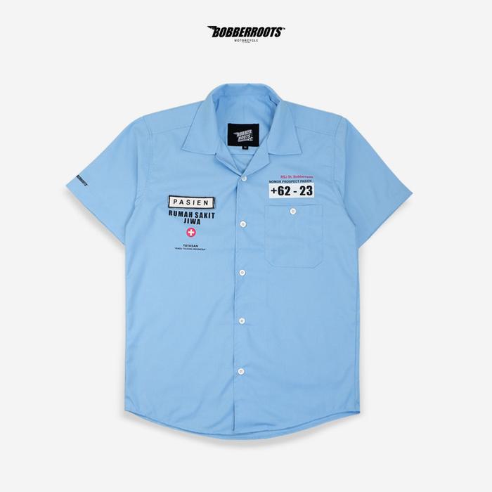 BOBBERROOTS - Workshirt / Kemeja Pasien RSJ 023 Baby Blue / shirt