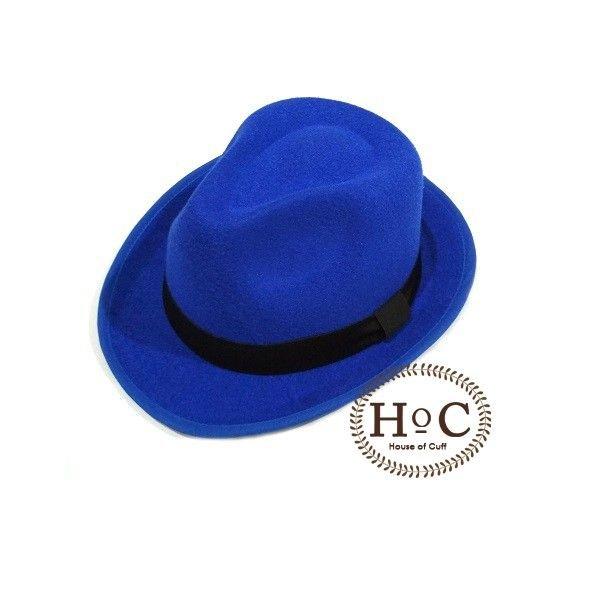 Houseofcuff Topi Fedora Hat BLUE BRIGHT FEDORA HAT