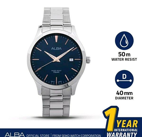 Jam Tangan Pria Alba Quartz Stainless Steel Silver AS9M37 Original