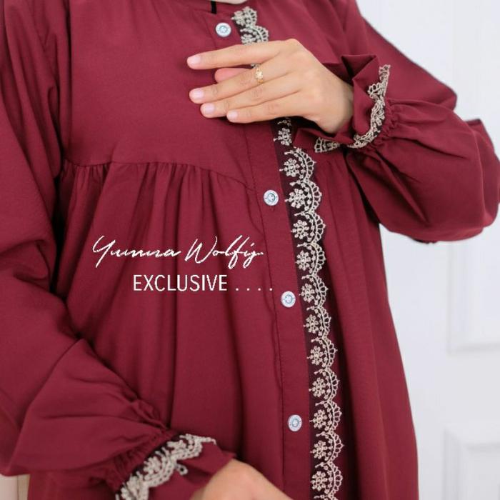 abaya wolfis renda | abaya yumna wolfis / yumna wolfis renda / yumna wolfis / gamis wolfis renda