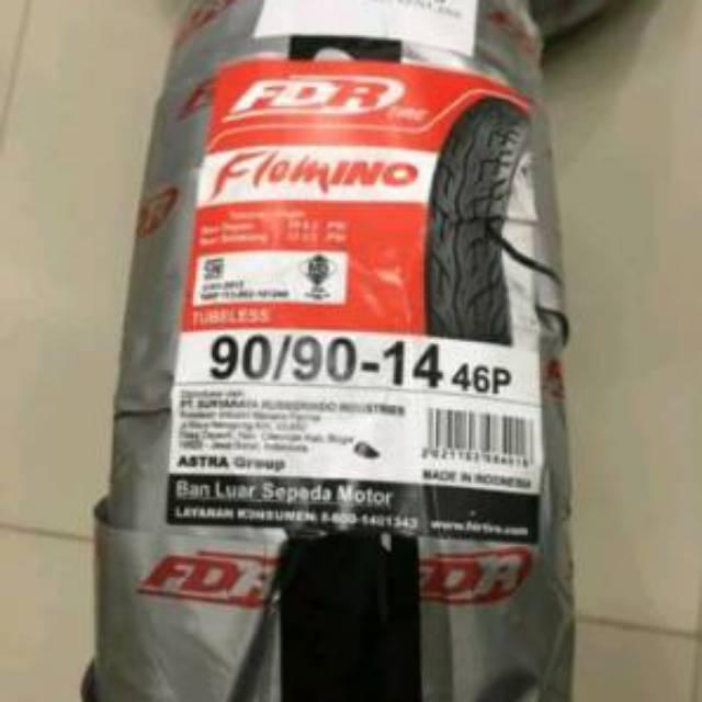 Ban tubeless FDR tipe Flemino 90/90-14 Free Pentil for vario 125/110/150/beat esp/pop/street/cbs/iss