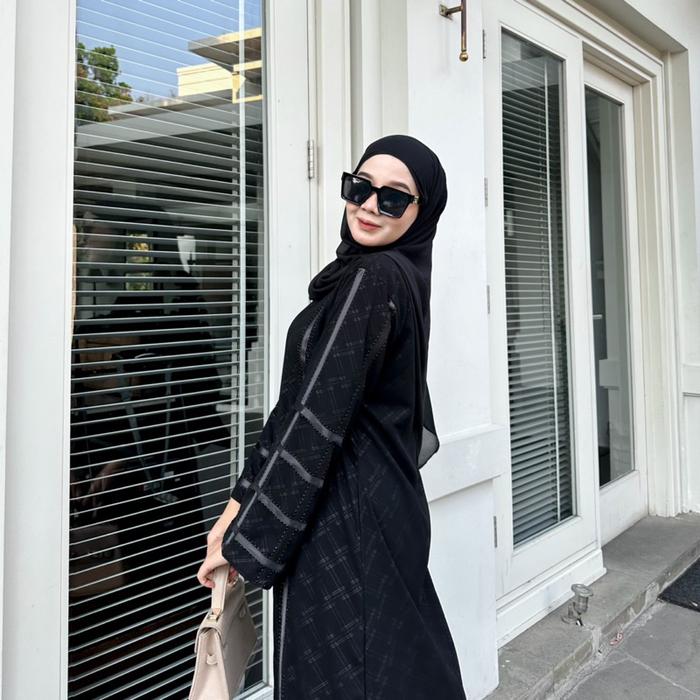 ABAYA WANDA JETBLACK EMBOS ALKHATIB COLLECTION S M L XL XXL Muslim Wanita Gamis Turki Dress Hitam De