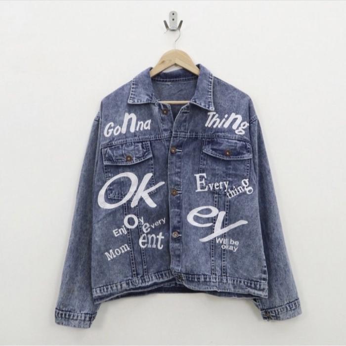 ANGTIW - Jaket Jeans Okey Cewek Cowok