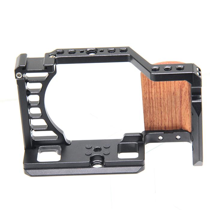 For Sony A7C Wooden Cage Rig Nato Rail Arca Swiss Plate Hand Grip