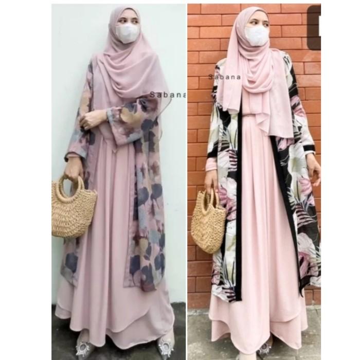 nice99- OUTER WANITA SABANA LONG OUTER FLORAL ORIGINAL SABANA LANJUTAN