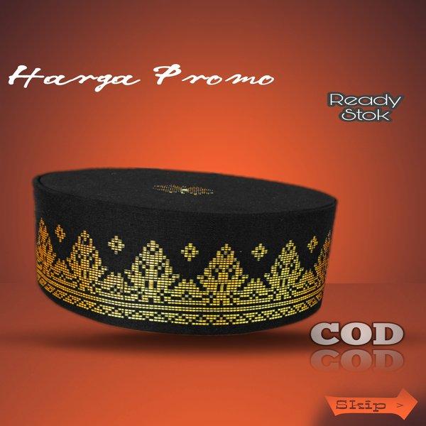 TERMURAH PECI SONGKET KOPIAH SONGKOK WARNA ABU HITAM MOTIF CEREK PECI SHOLAT PRIA PECI AKAD NIKAH