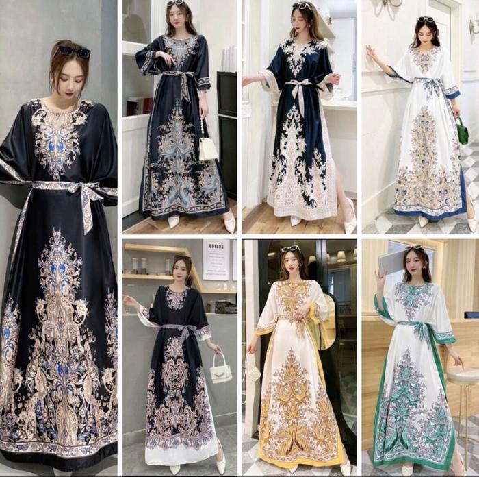 KAFTAN BANGKOK SILK IMPORT PREMIUM // Gamis kaftan jumbo import// baju lebaran kaftan