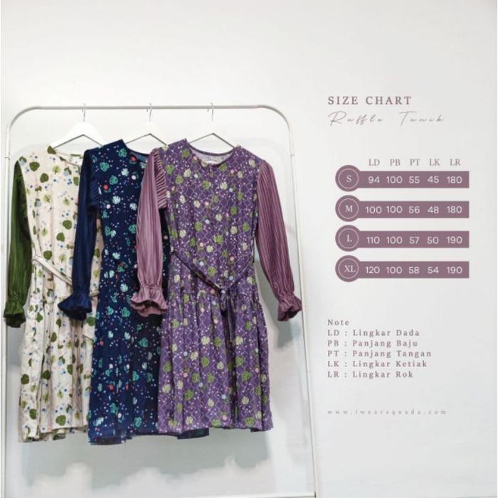 SQUADA - MIDI DRESS AYANA ATASAN LONG TUNIK RAYON TWILL PREMIUM Baju Atasan s Wanita Muslim Premium 