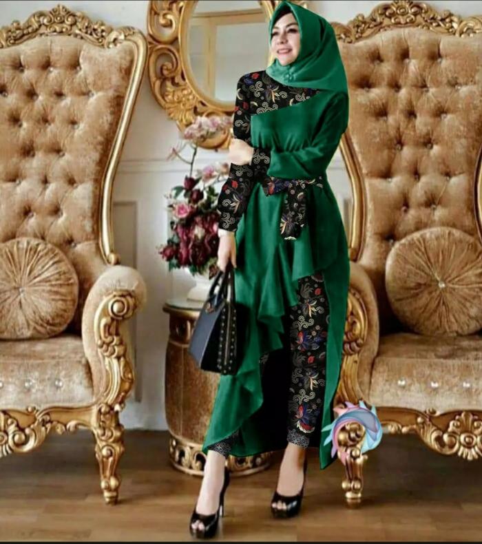 [ HAN FASHION ] / Gamis ellaluna Batik RX02 / Gamis Terbaru Modern / Baju Gamis Lebaran Mewah Kekini