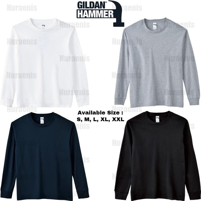 PROMO Kaos Polos Lengan Panjang Gildan Hammer - HA40 Hammer Longsleeve 20s NEW
