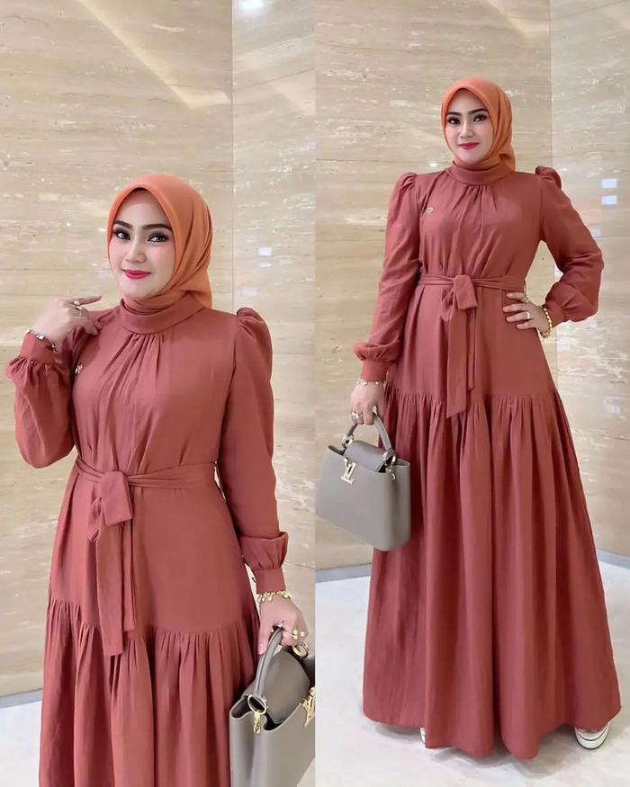 Dress wanita terbaru 2023 kondangan cantik kekinian Davina Dress lebaran terbaru 2024 [REALPICT] Gam