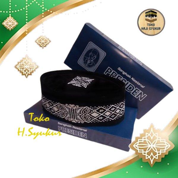 PECI SONGKOK KOPIAH NASIONAL EXCLUSIVE HITAM BATIK SILVER ACEH