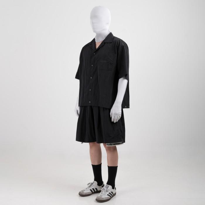 PROMO NOMADSTUDIO Nylon - Black Oversized Nylon Shirt NEW