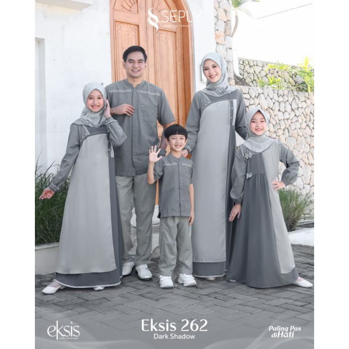 Seply Eksis 262 Dark Shadow Meyra 365 Kaseo 232 Selia 168 Kliko 168 Baju Muslim Gamis Sarimbit Kelua