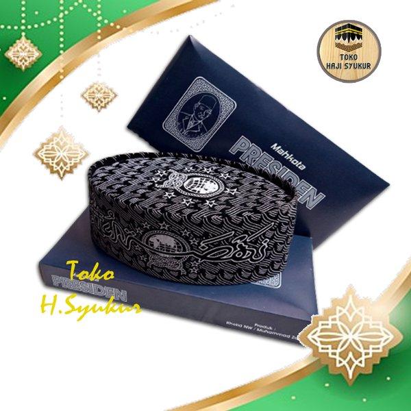 PECI KOPIAH SONGKOK PRESIDENT MOTIF LOGO NU BATIK SILVER