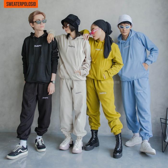 nice99- SWEPO Satu Set Hoodie Jumper + Jogger SWEPO Size M- XXL (Pria &Wanita)