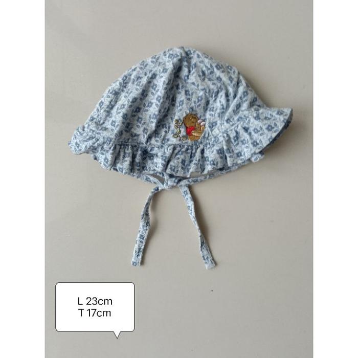 Preloved topi bayi disney pooh katun classic vintage baby hat winnie the pooh blue biru