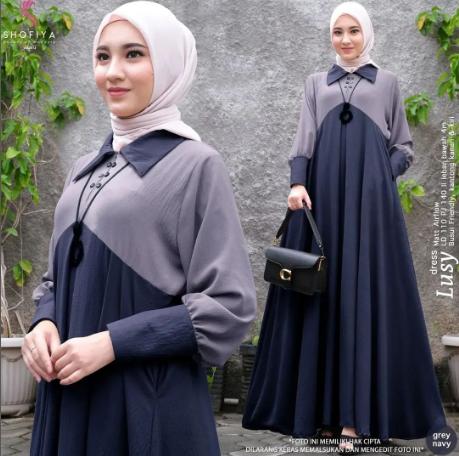 NEW!!! Lusy Dress Bahan CRINGCLE / Dress Model Terbaru Gamis Kondangan Simpel Gamis Wanita Dewasa Si
