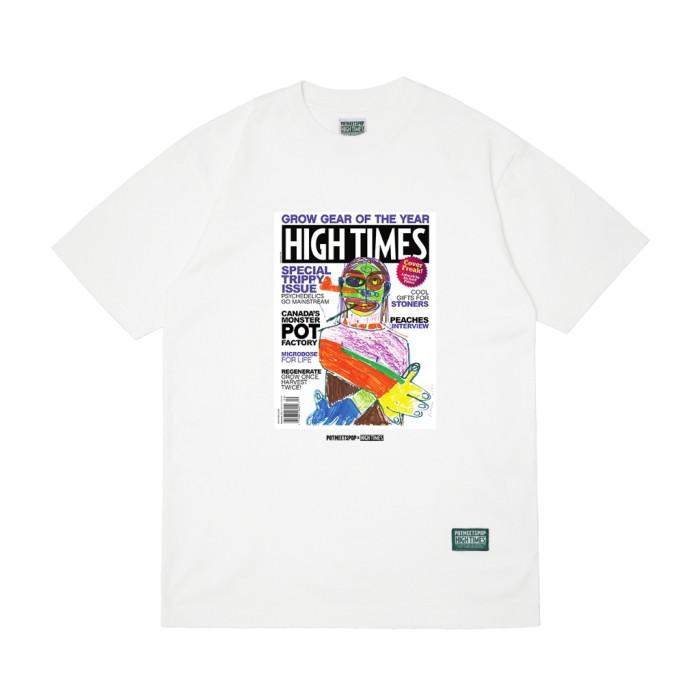 PROMO POT MEETS POP X HIGH TIMES MAGAZINE - COVER FREAK - RICHARD PRINCE TEE WHITE NEW