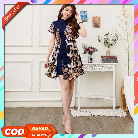 Dres Chongsam Wanita Dewasa Imlek Cantik 2023 Dress Mini Selutut Korean Style Remaja Kantor Cheongsa