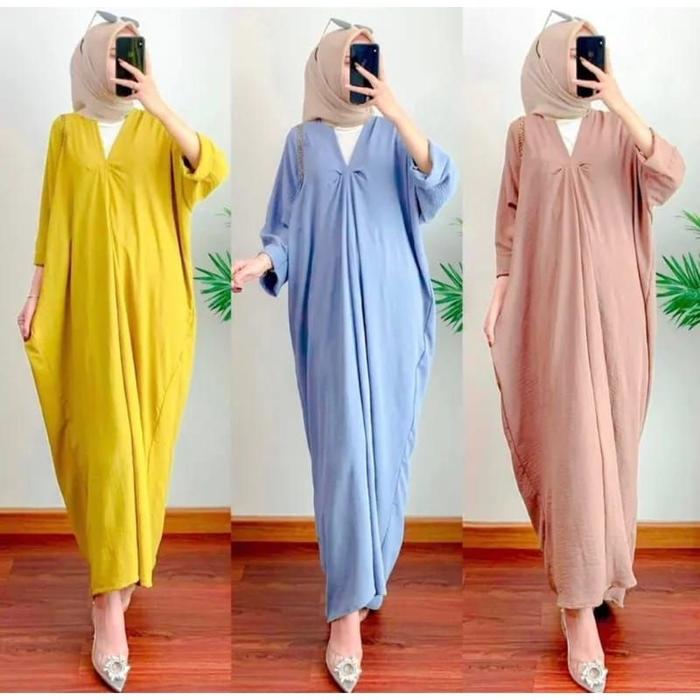 kaftan s, kaftan lebaran 2024, kaftan mewah, kaftan premium, kaftan crinkle air flow, baju kaftan wa