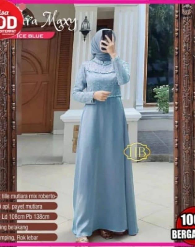 COD - GAMIS TIARA DRESS MAXY VELVET MIX BROKAT TILE MUTIARA FASHION MEWAH GAMIS BROKAT GAMIS LEBARAN