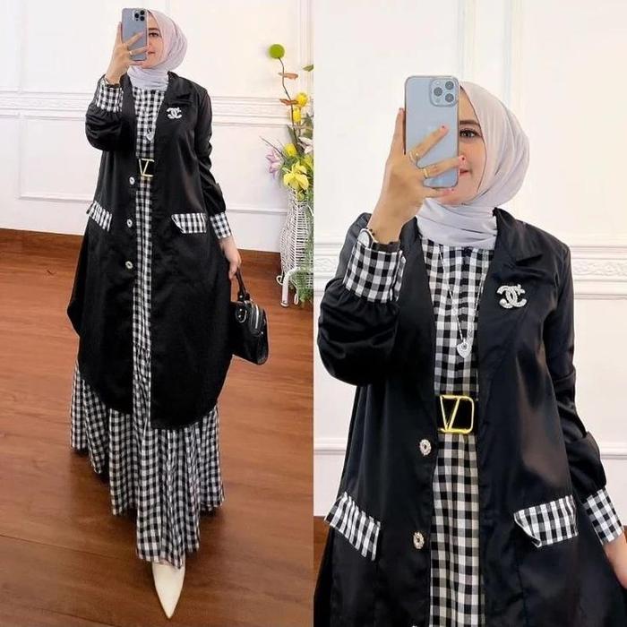 Baju Wanita Model Baru 2023 Busana Set Hijab Remaja Murah Mewah Setelan Dewasa Korea Style Gamis Sya