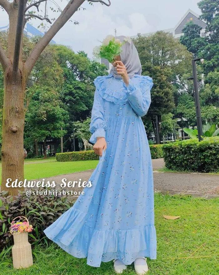 Promo Terlaris Kyungmi Series Dress EDELWEIS Vintage/Dress Maksi/Baju Gamis Wanita Lebaran Terbaru