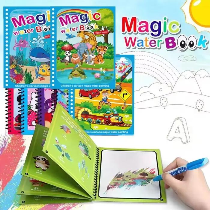 Children Early Education Toys Magical Book With Pen Water Drawing Montessori Toys Gift Reusable Colo