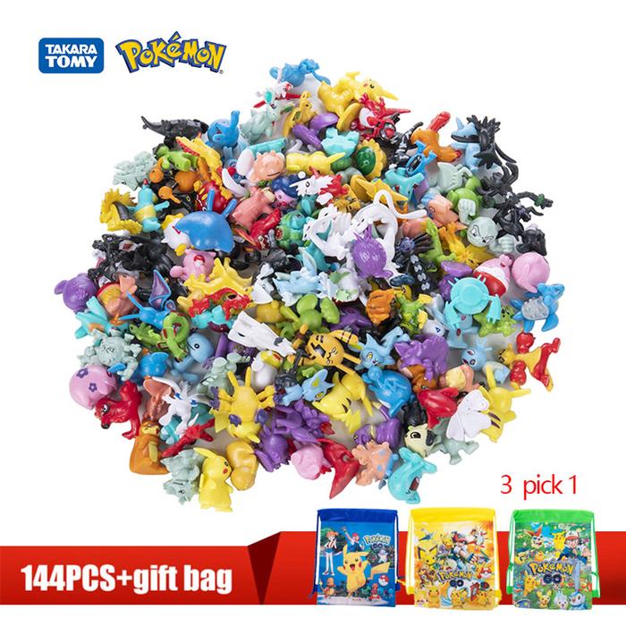 Pokemon Mini Figures 144 2-3Cm/250 4-6Cm Anime Model Different Styles Cute Doll Toys Pikachu Pokemon