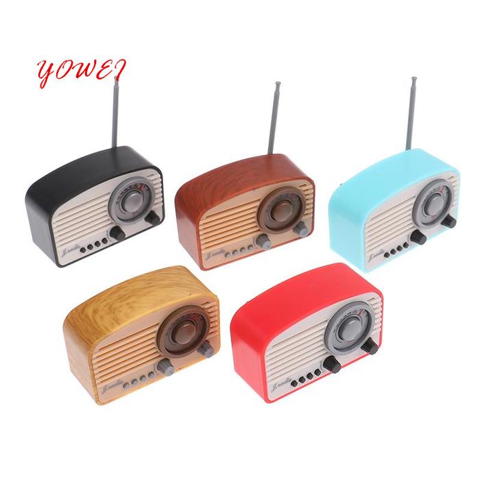 1Pc Dollhouse Mini Retro Radio 1/12 Dollhouse Toys Miniature Old Fashioned Radio Metal Retro Radio M
