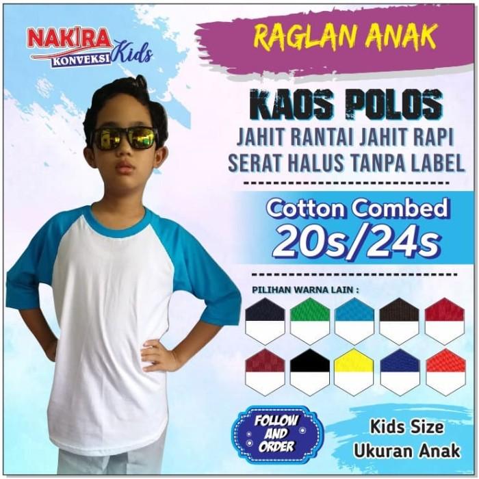 babykids- Kaos Raglan Anak Polos Cotton Combed 20s / 24s / Lengan 3/4 Distro