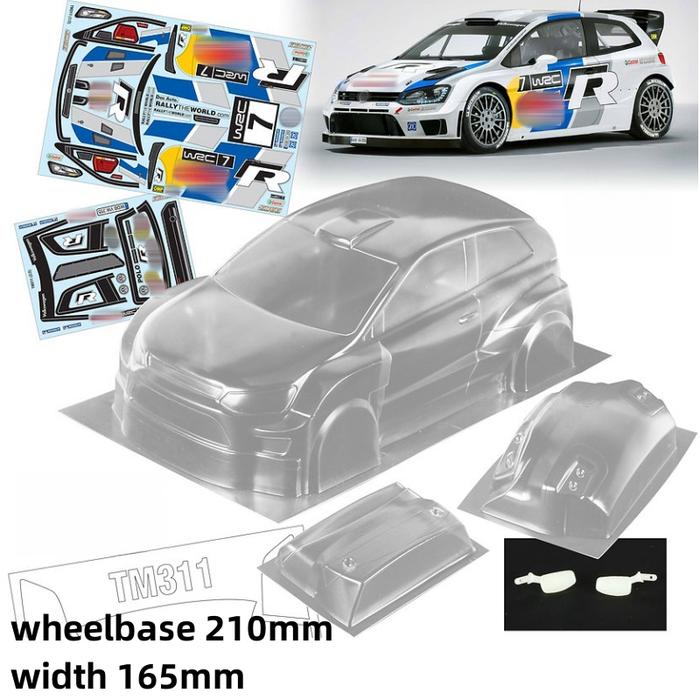 1/10 Mini Polo Wrc Rc Rally Car Shell Body 165Mm Width For Rc Drift Car Mini Chassis 210Mm Wheelbase