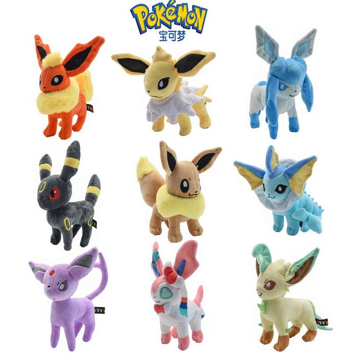 New Pokemon Plush Toy Cartoon Anime Figure Eevee Jolteon Sylveon Evolution Vaporeon Plush Stuffed Do