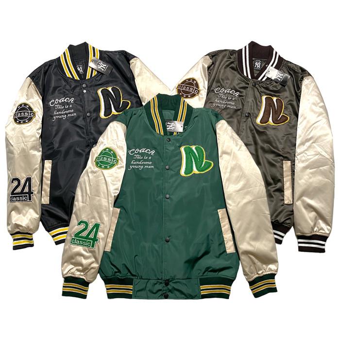 Jaket Bomber Pria Wanita - Jaket Varsity Baseball Ful Bordir Skullend (Best Quality)