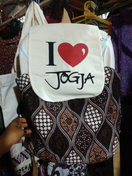 Tas Ransel Batik I Love Jogja Harga Murah/ Tas Gendong/ Tas Pria/ Tas Wanita