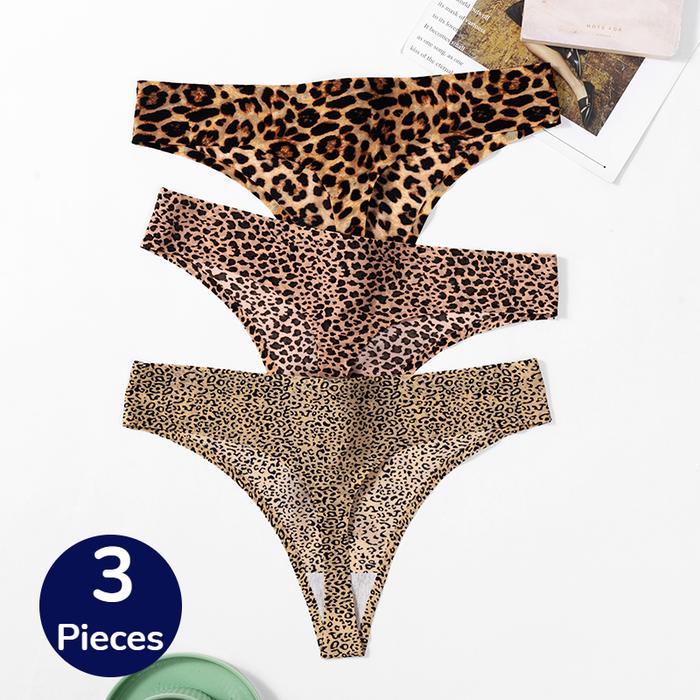BZEL 3PCS/Set Women's Panties Fashion Leopard Thongs Woman Seamless Underwear Sexy Lingerie Breathab