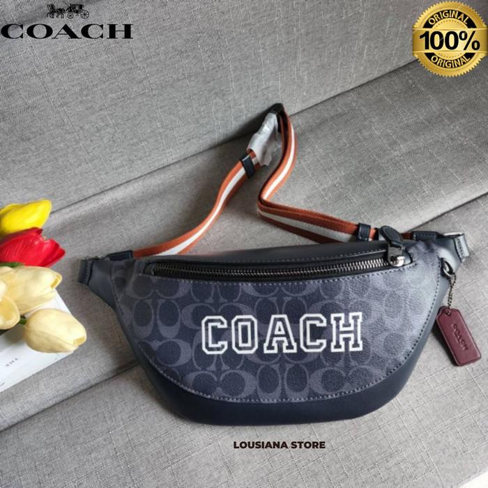 Coach Warren Belt Bag In Signature Canvas With Varsity Motif Denim (Best Quality)