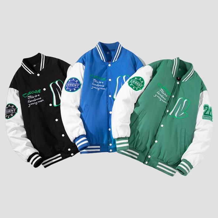 Skullend - Jaket Bomber Varsity Baseball Vintage Unisex Full Bordir (Best Quality)