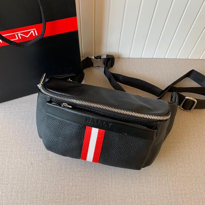 Gosend Waistbag Bally Kulit Import / Tas Pria Kulit Terbatas