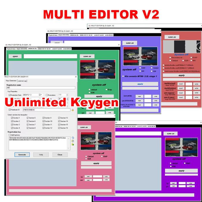 IMMO DOCTOR V2.1 + XDecoder 10.3 + IMMOFF17 + Davinci 1.0.28 + MULTI EDITOR V2 + Toyolex4 Unlimited 