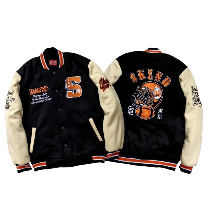 Skullend Jaket Varsity Baseball Original Full Bordir (Best Quality)