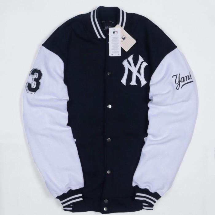 Jaket Varsity Mlb Ny Logo Bordir New York Yankees Pria Wanita Full Tag (Best Quality)
