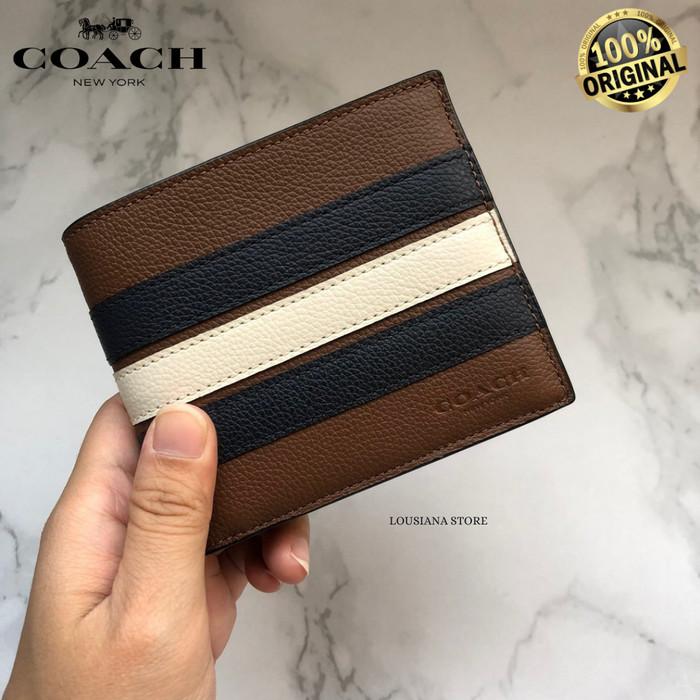 Coach Wallet With Varsity Stripe Chalk (Best Quality)
