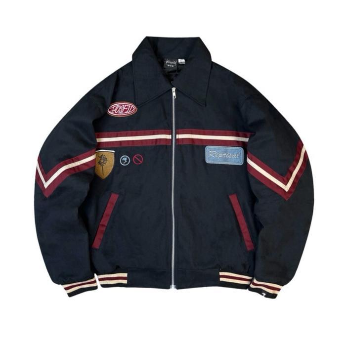 Boxy Cut Varsity Jacket / Racing Jacket | Asphalt | Poseidon Reprisal (Best Quality)