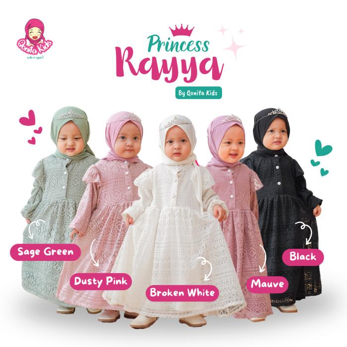 Killia - Qonita Kids - Princes Raya Set (0 - 10th) Gamis Anak Perempuan Brokat baju lebaran gamis an