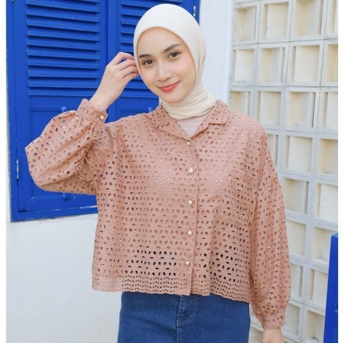 Mayoutfit Kiqy Outer | Outer Kemeja Katun Bordir